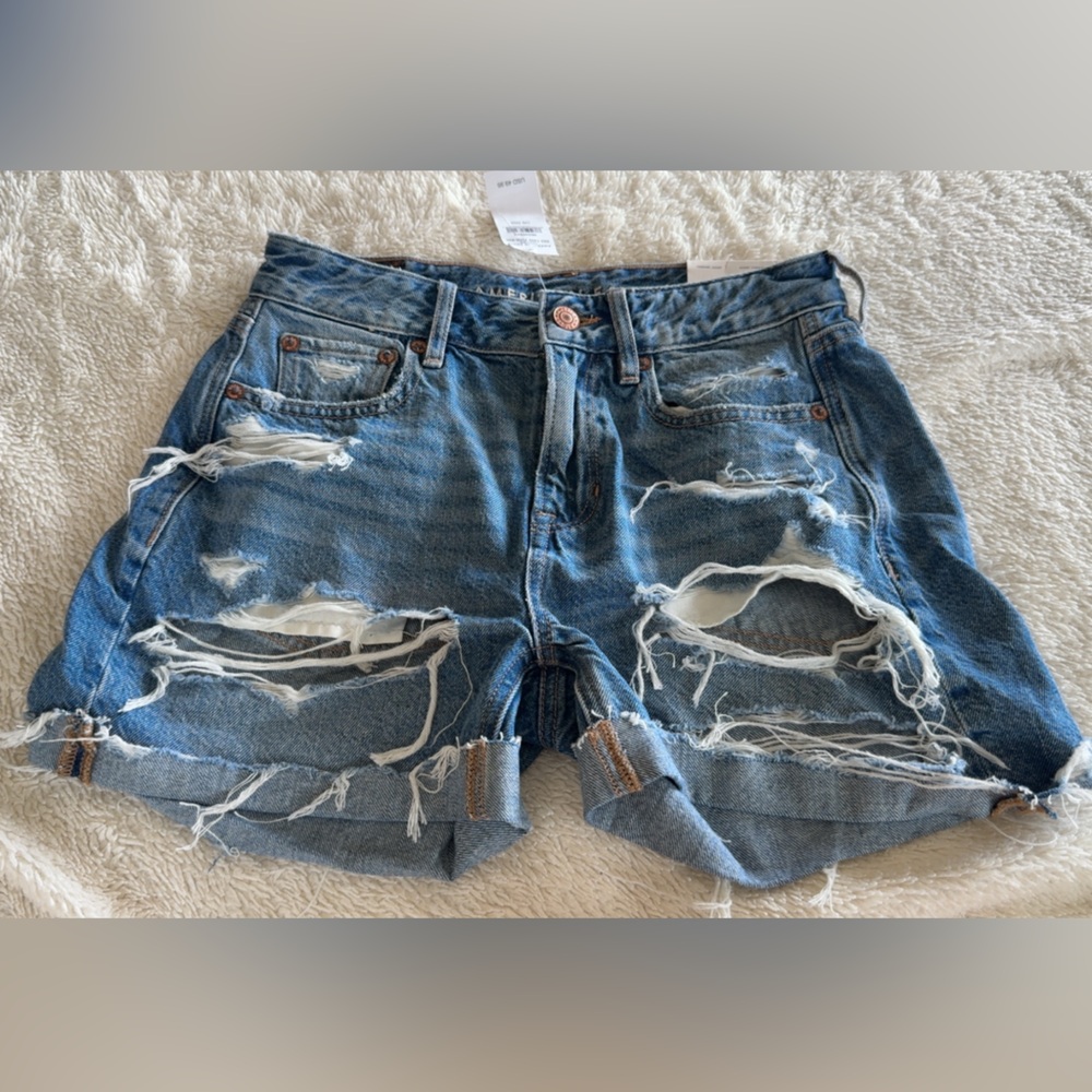 American Eagle Outfitters Distressed Blue Jean Shorts